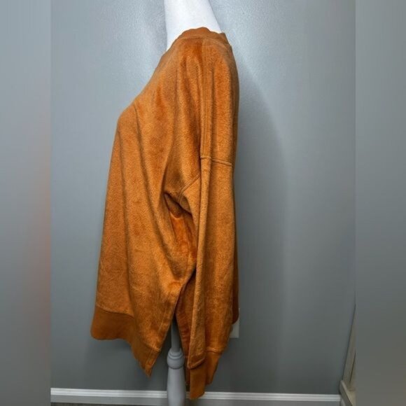 Aerie Womens Crewneck Pullover Sweater Soft Velour Oversized Side Slit Small - Picture 10 of 14